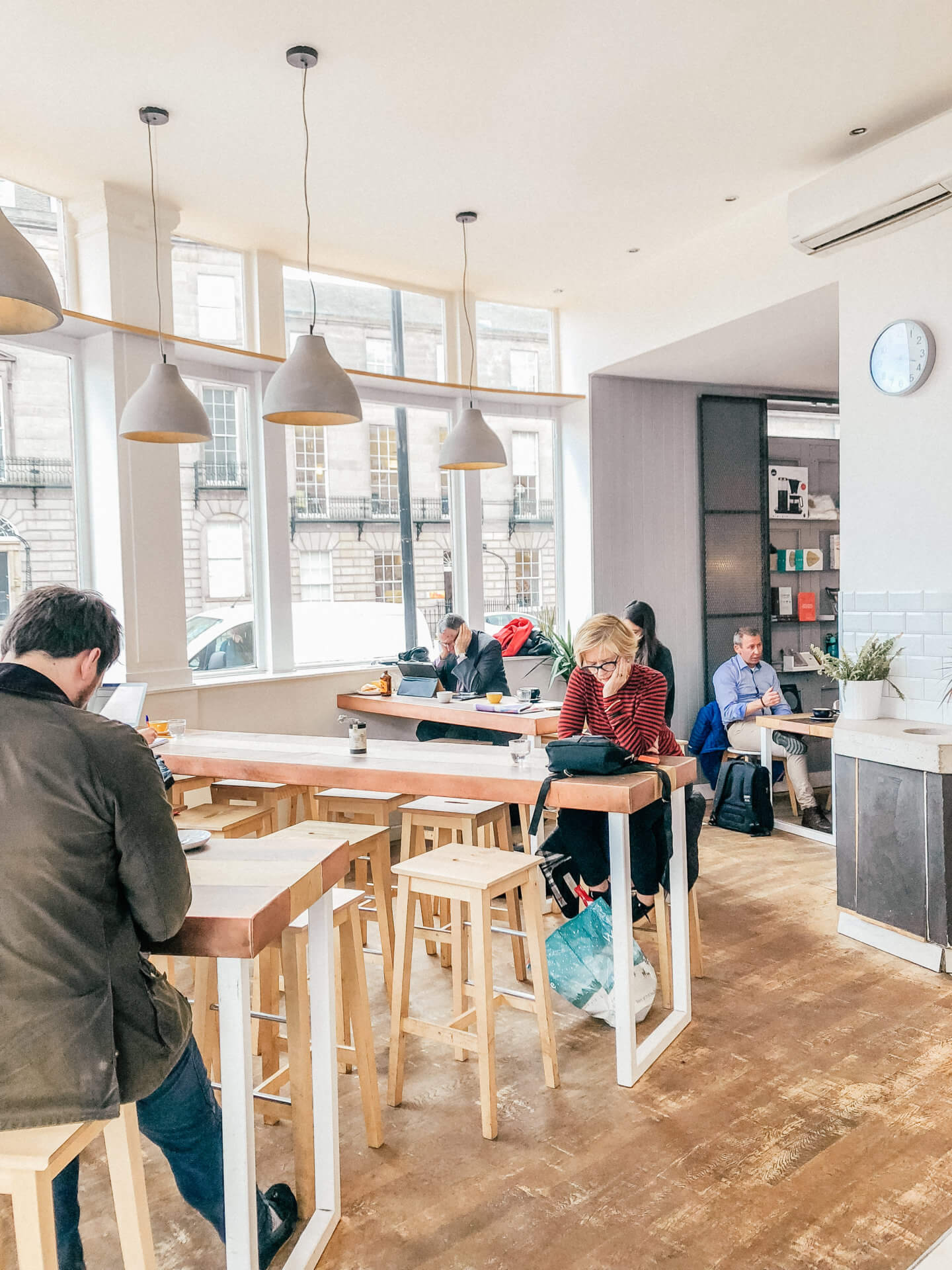 Beautiful bright interiors at Cairngorm Coffee in Edinburgh