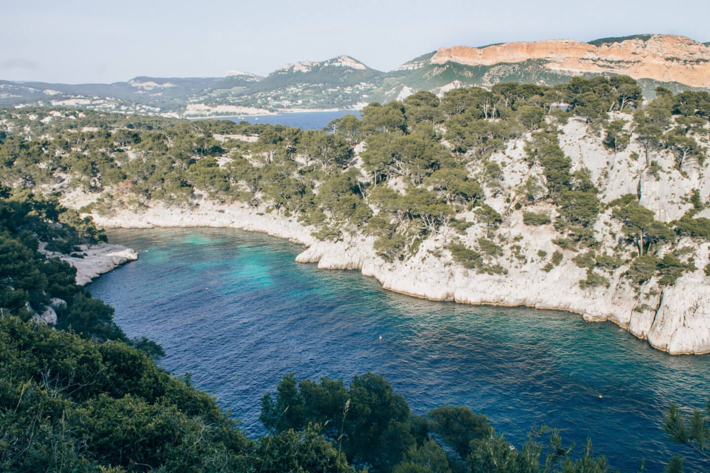 Views of the beautiful blue waters in Calanques National Park