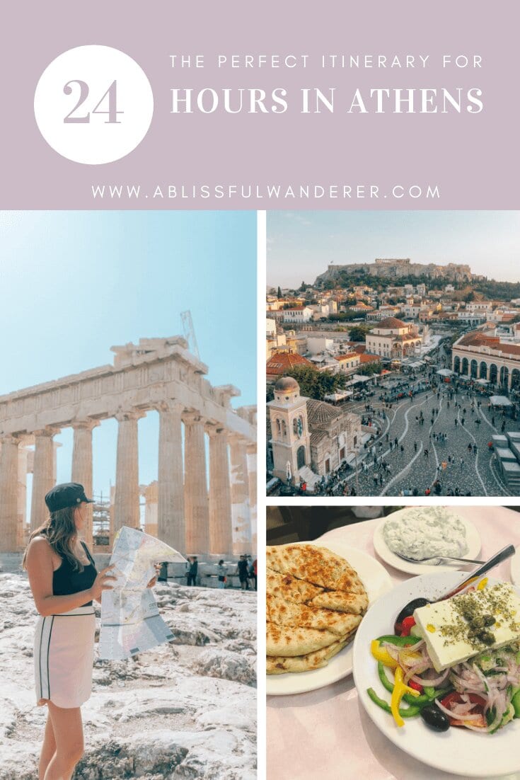 Only have 24-hours in Athens, don't miss this travel guide. Sharing what to do, where to shop, tips for seeing the Acropolis, the best rooftop bars (with epic views), and most importantly, where to eat! #Athens #Greece #Europe #GreekIslandHopping #Acropolis #24hoursinAthens