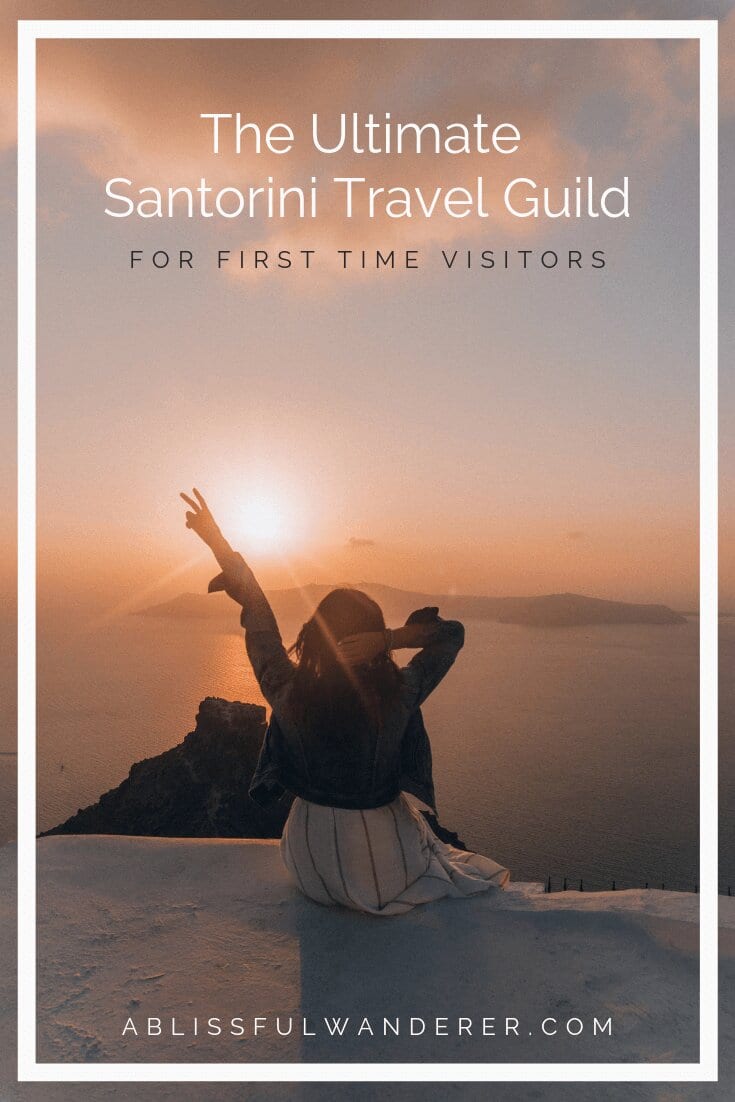 First time to Greece? This Santorini Travel Guide was made for you.  It includes everything from where to stay, where to eat, what to experience, and which beaches to visit. #Greece #Greekislandhopping #Santorini #Europe #Mediterranean