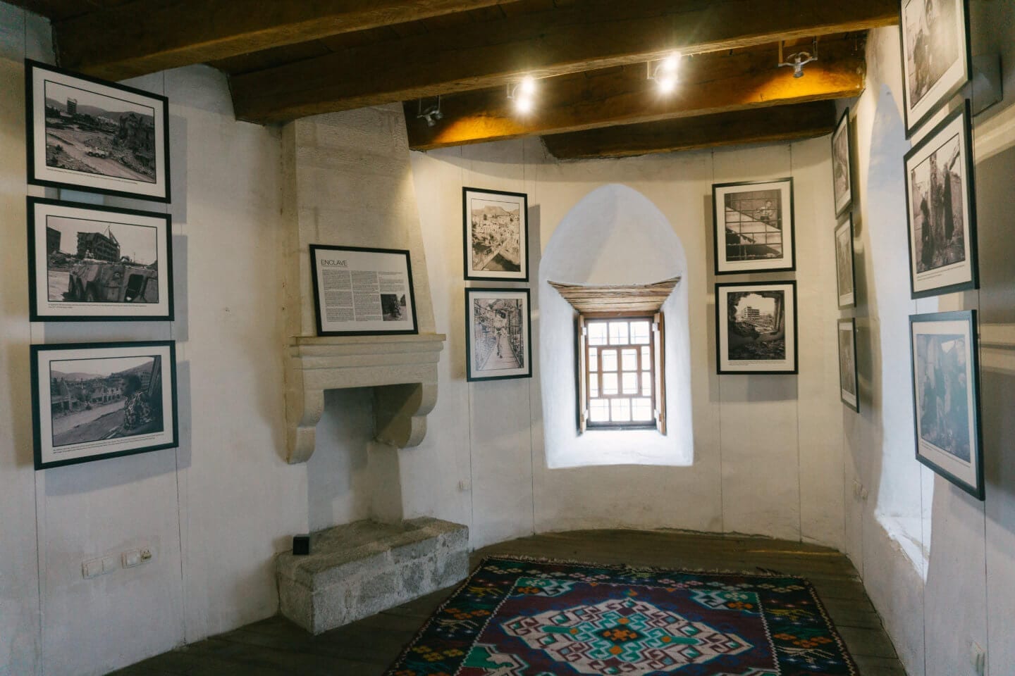 A room in the War Photo Exhibition in Mostar