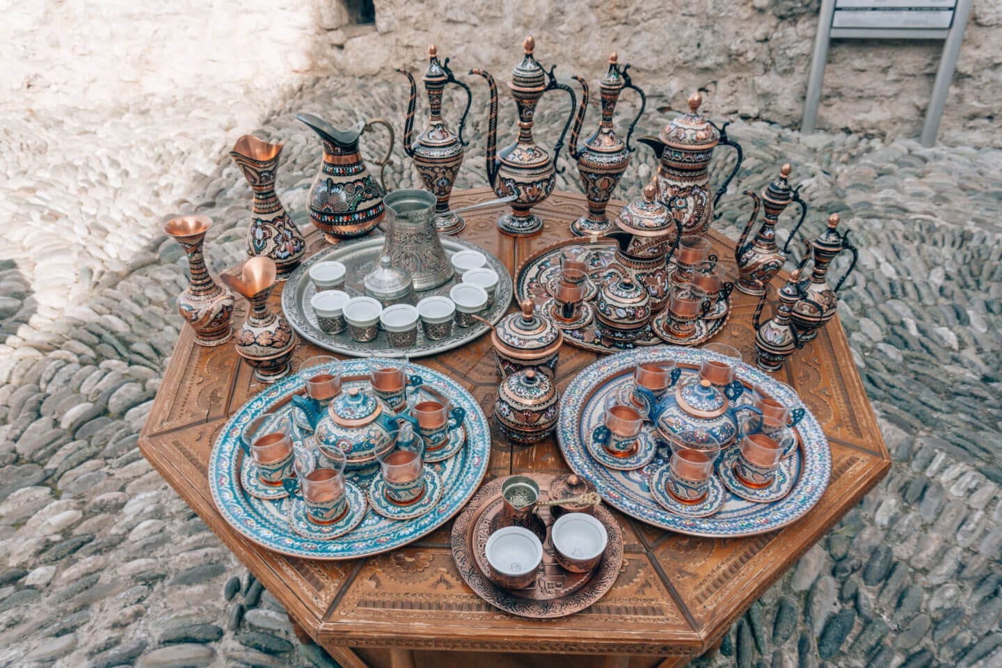 Turkish Tea Sets in Carsija Market - Mostar