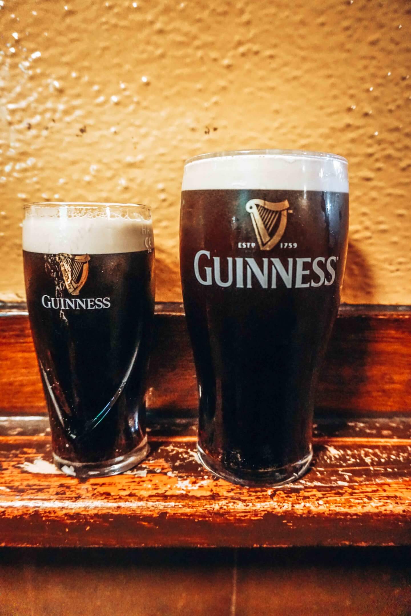 Celebrating St. Patrick’s Day in Dublin with two Guinness beers