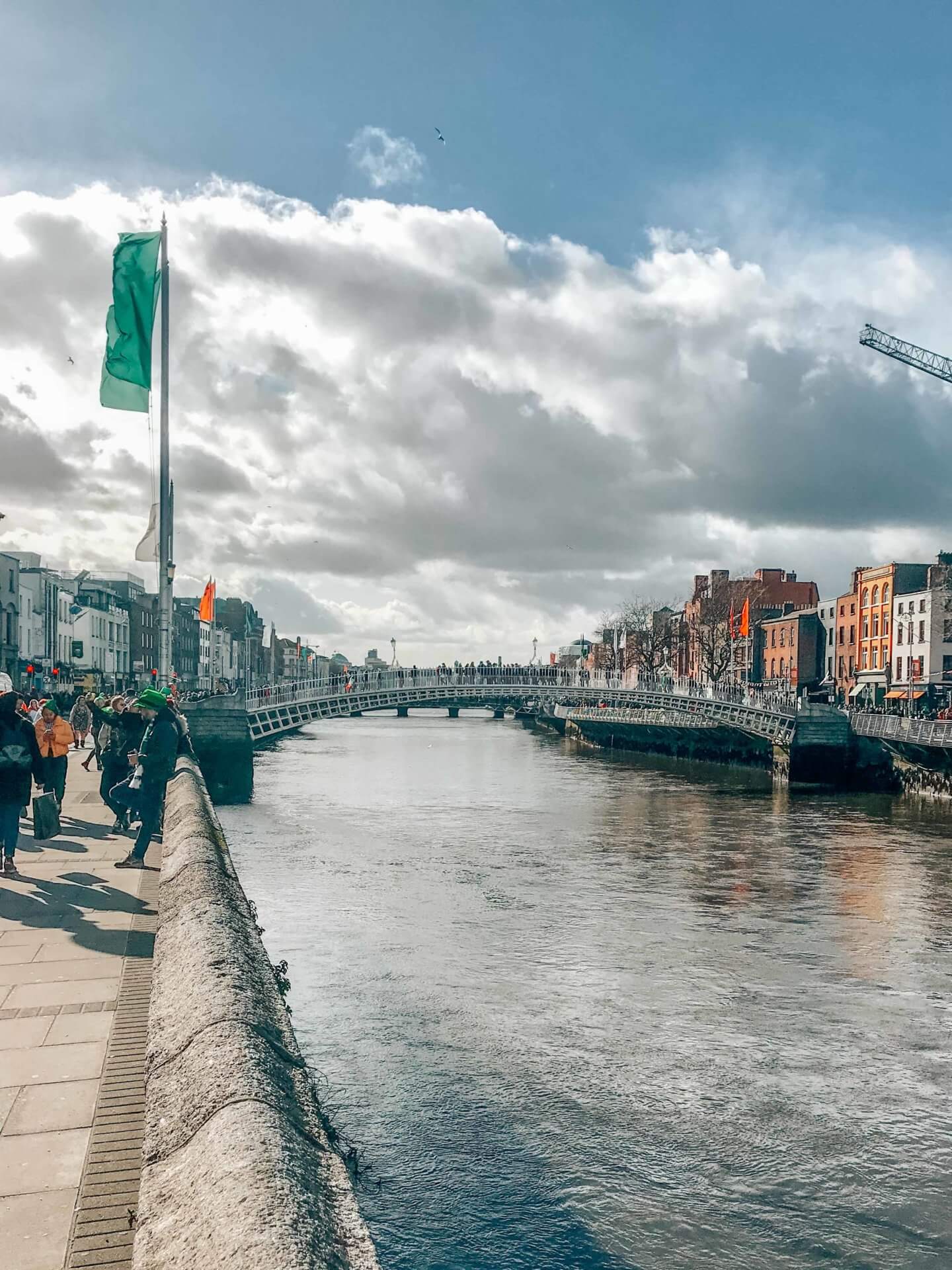 View of the Ha'penny Bridge in Dublin, Ireland