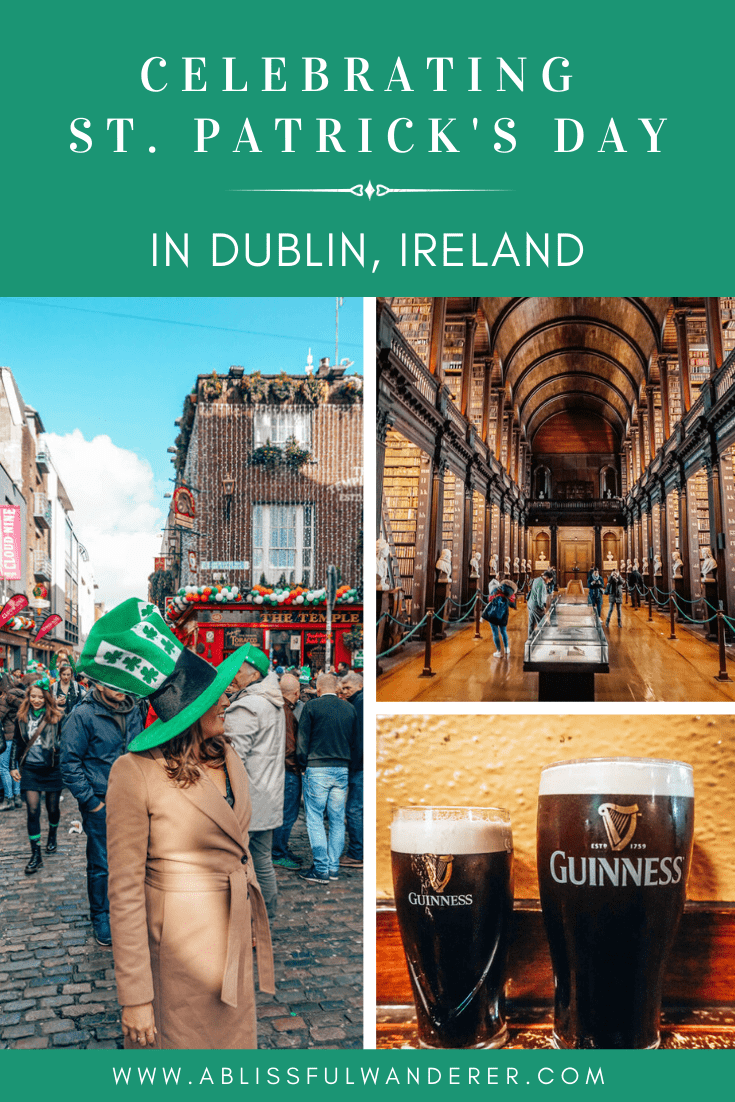 A travel guide sharing how to best celebrate St Patrick's Day in Dublin. It covers what to wear, what to do on this famous Irish holiday, as well as what you should see, do and eat while visiting Ireland’s capital city. #Stpatricksday #Ireland #Irish #Dublin #Europe