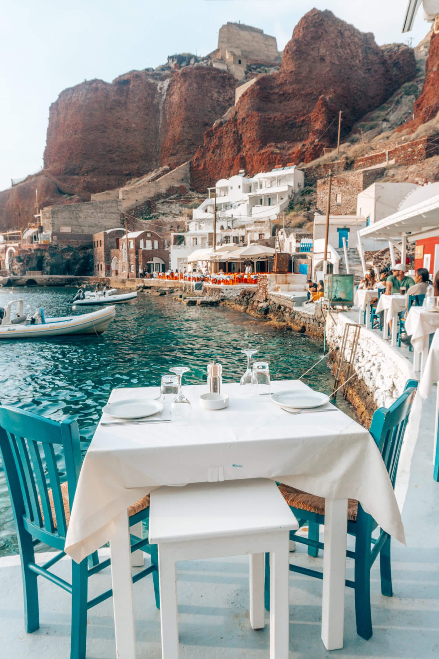 For an unforgettable lunch experience in Santorini, Greece I highly recommend going to Ammoudi Bay and indulging in a meal at the Seafood Tavern. 