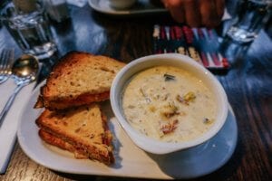 The Farmgate Cafe soup and sandwich combo in Cork