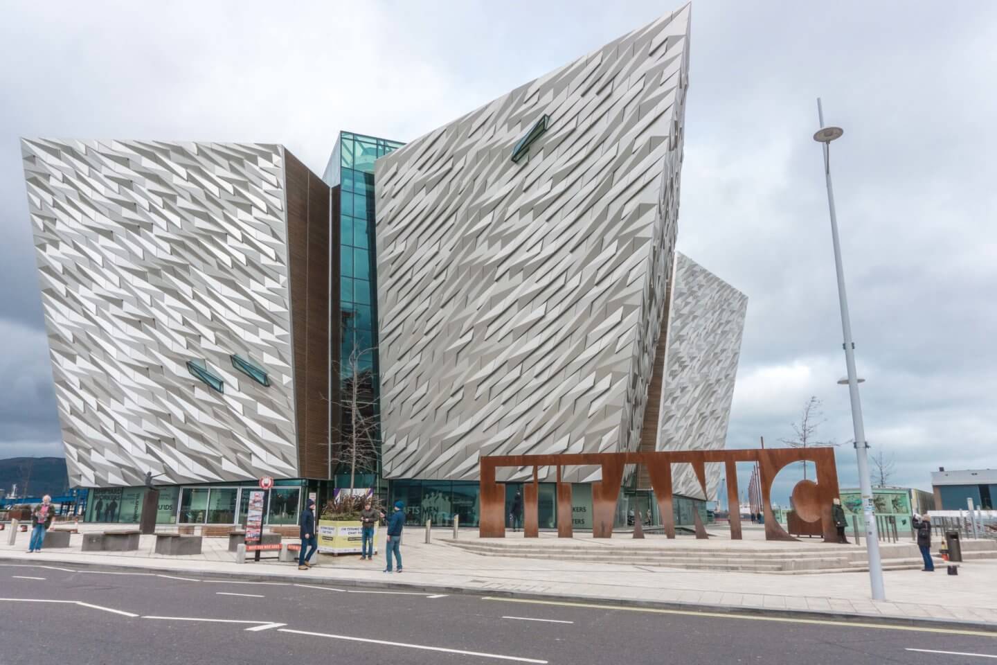 Outside the Titanic museum in Belfast, Northern Ireland - Places to visit in Ireland 
