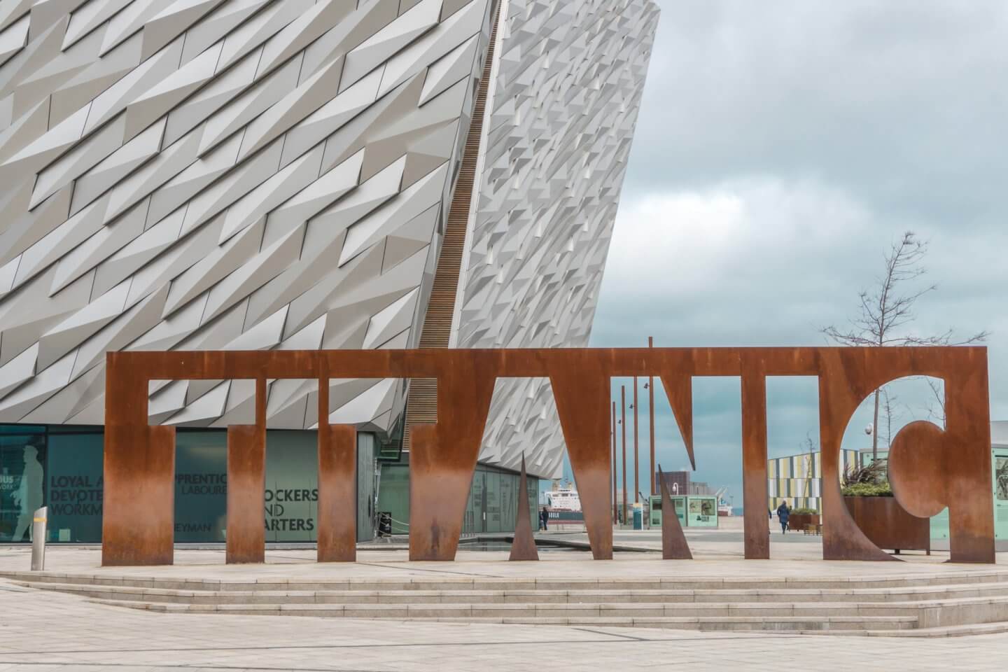 Titanic sign outside the Titanic museum in Belfast