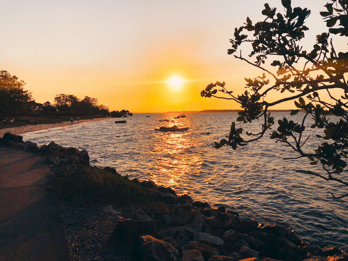 Sunset view from Little Ships Club on Stradbroke Island