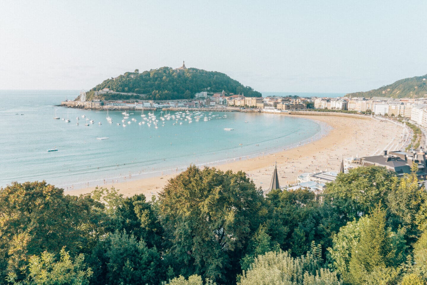 The Sans Sebastian coastline in Spain, which is one of the most romantic places in Europe 