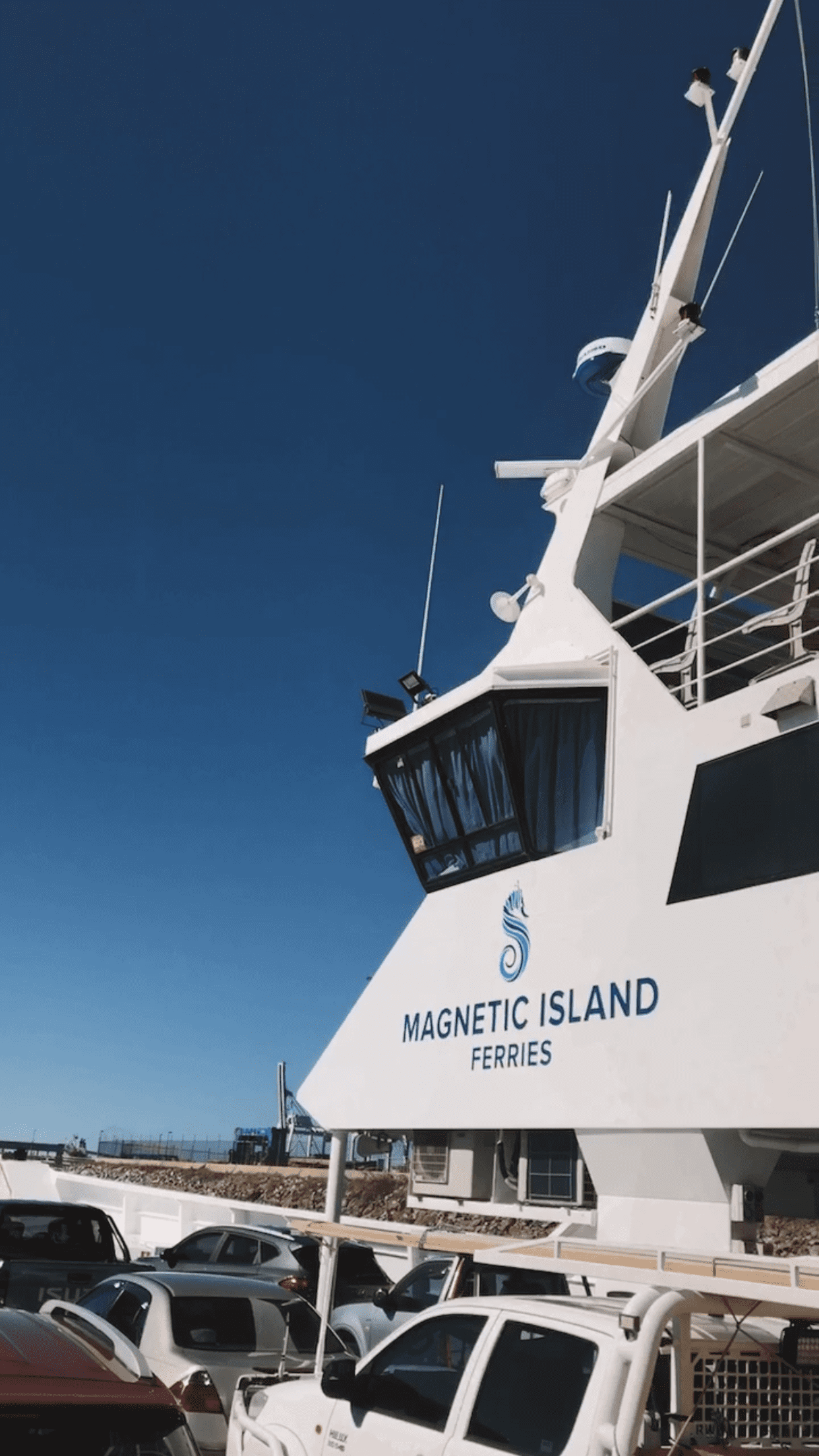 Travelling to Magnetic Island on the car ferry