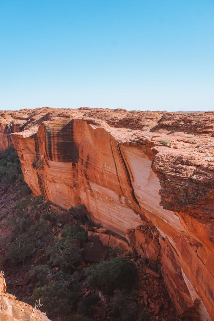The steep red cliffs of Kings Canyon