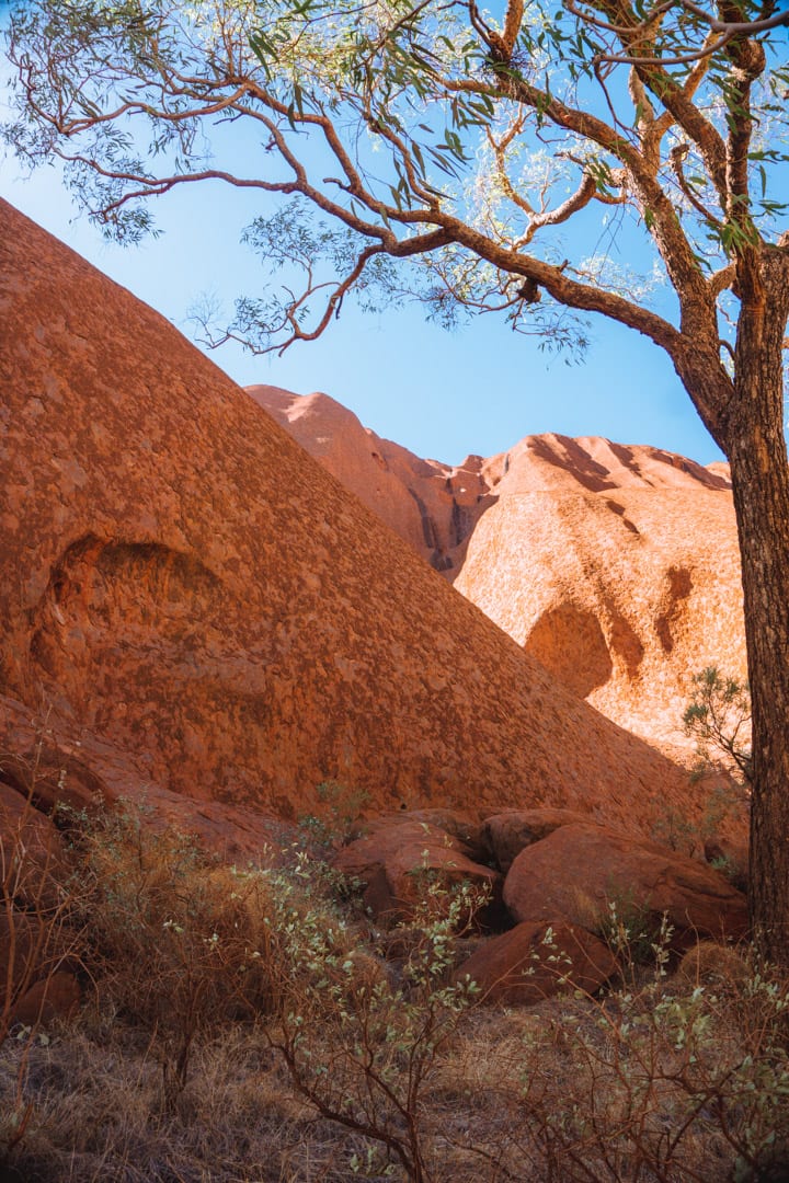 Up close views of Uluru during the base walk.