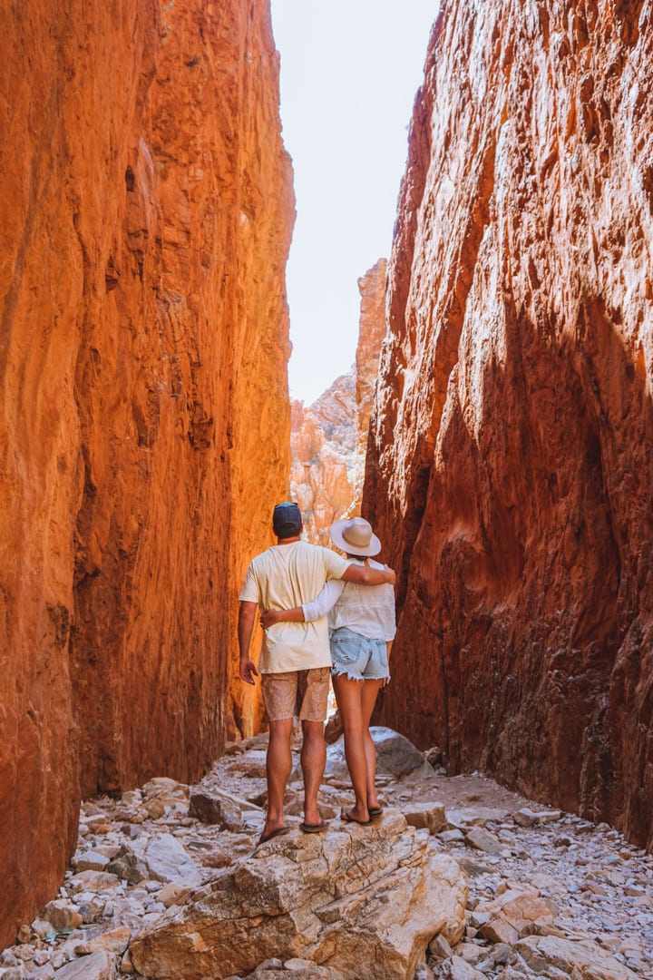 A couple looking at Sandley Chasm in West Macdonnell Ranges