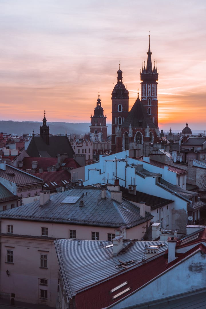 Sunset in Old Town, Krakow. this city is certainly one of the most Romantic Places in Europe