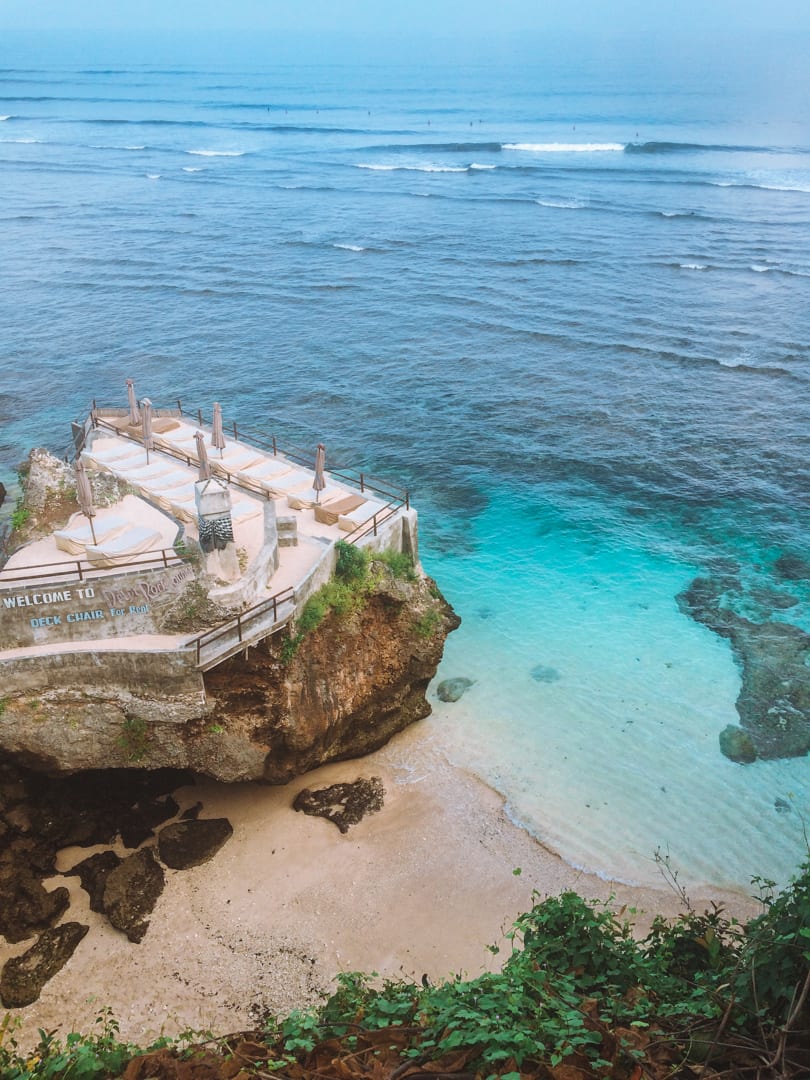 Looking down at the Bukit Peninsula in Bali, Indonesia