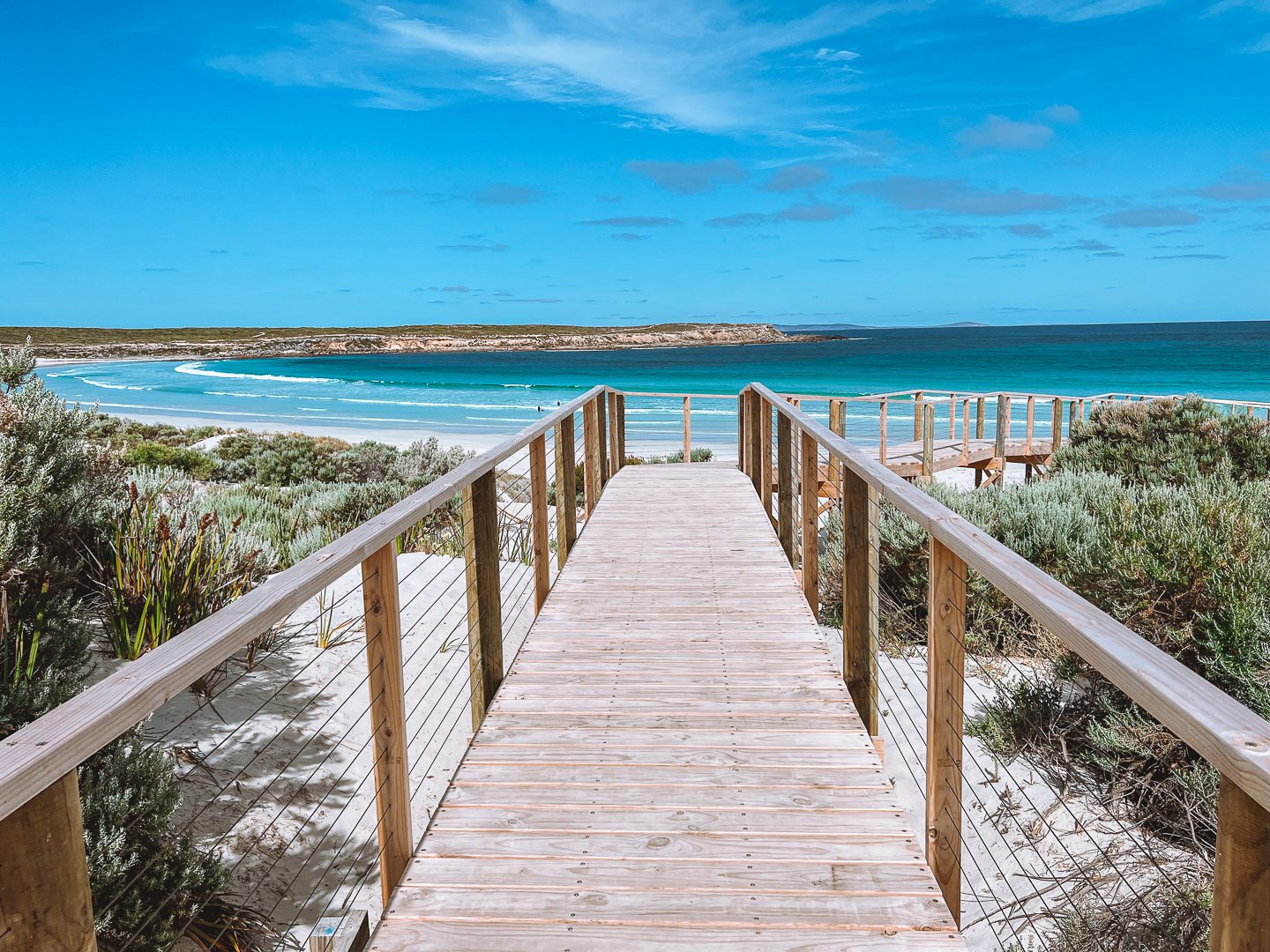 Fishery's Bay Beach and boardwalk in Port Lincoln