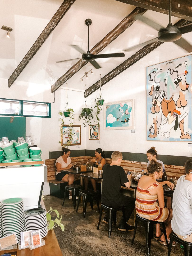 The interior of Bayleaf Cafe in Byron Bay