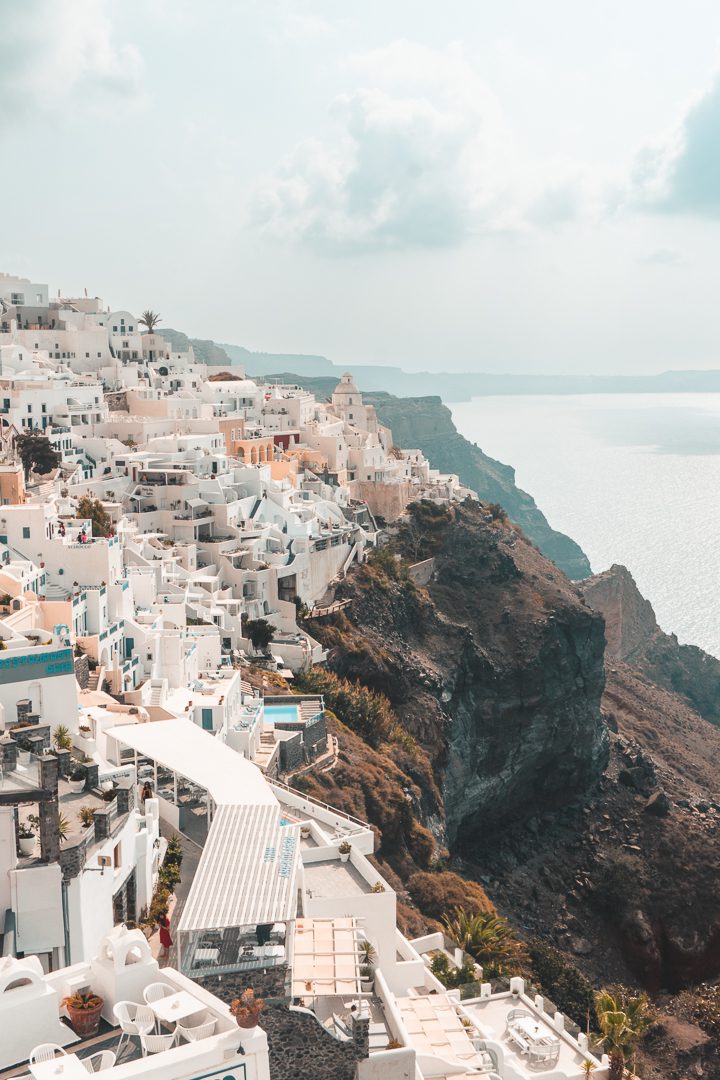 Be sure to stop and stare at these iconic Santorini cliffside views while enjoying your 10 Days in Greece Itinerary 