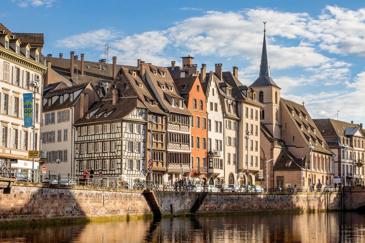 Golden glow over the charming village of Strasbourg, one of the top places to visit in France that is on the German boarder.