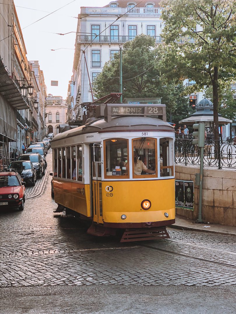 3 Days in Lisbon Itinerary - The iconic yellow trolly trams in Lisbon, Portugal