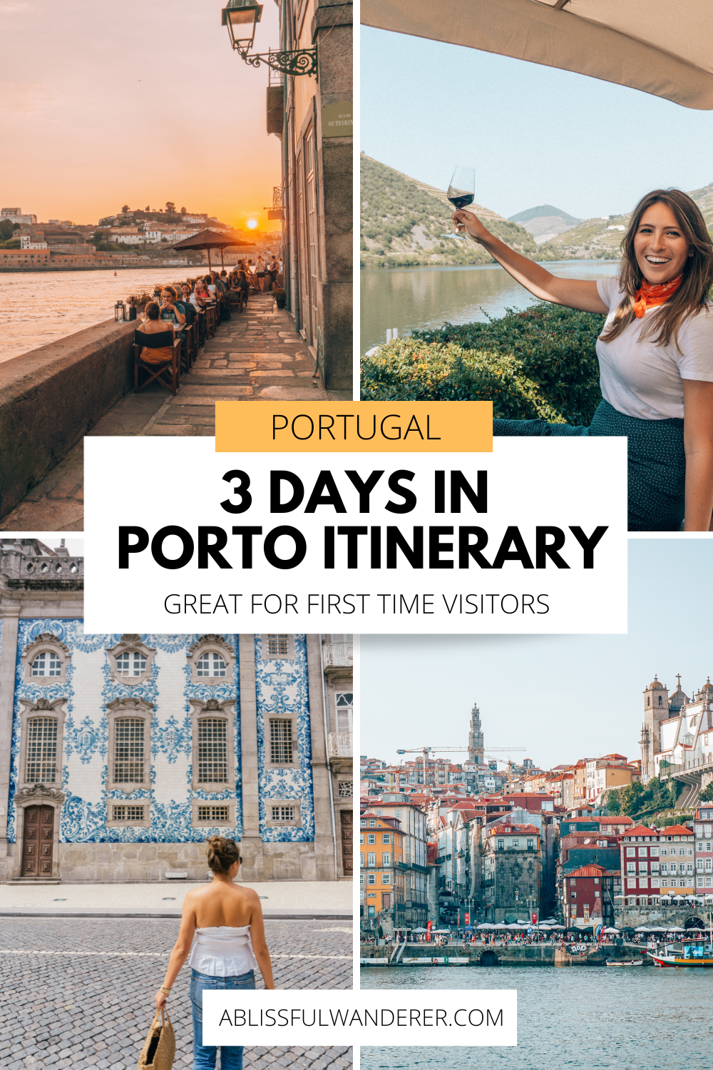 3 Days in Porto, Portugal: The Ultimate Porto Itinerary for First-time Visitors Pin with 4 photos in Porto