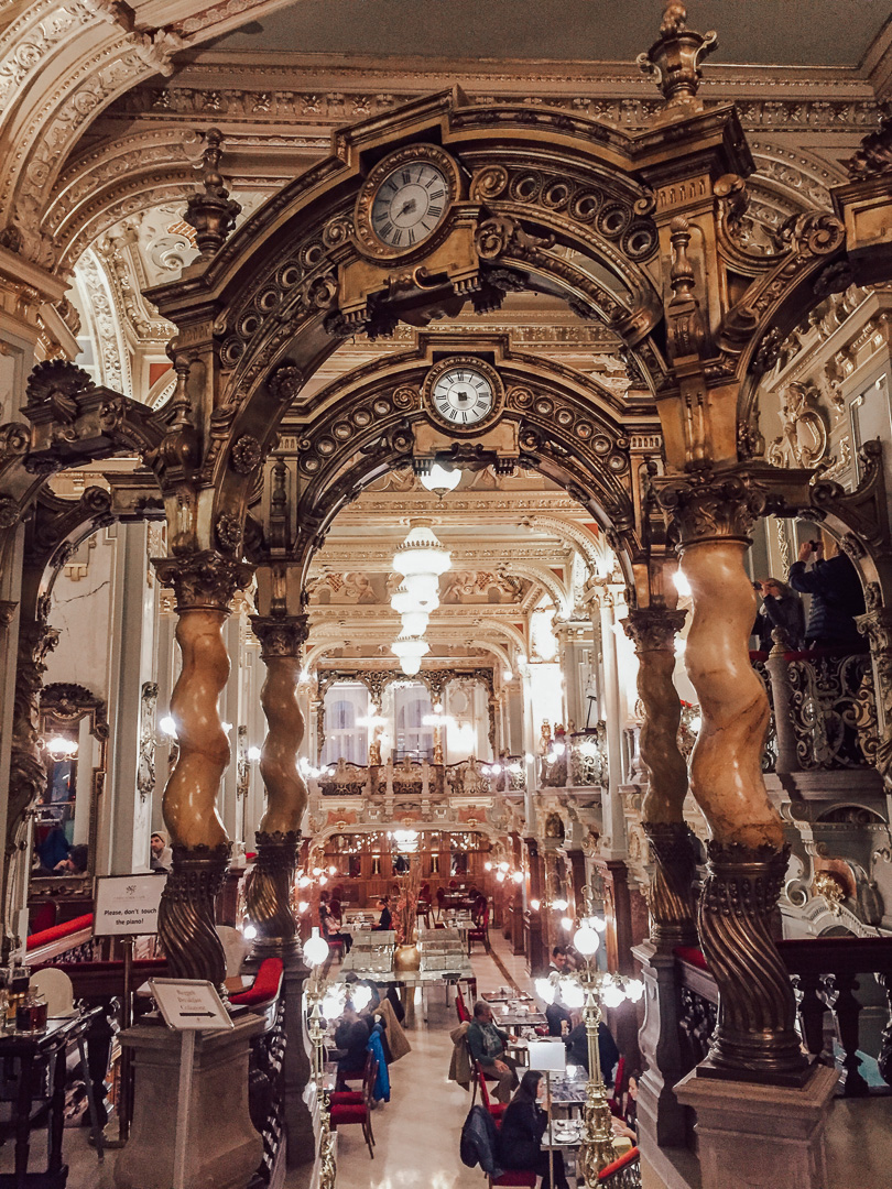The opulent interiors of New York Cafe, and a must-visit during your 3 Days in Budapest Itinerary
