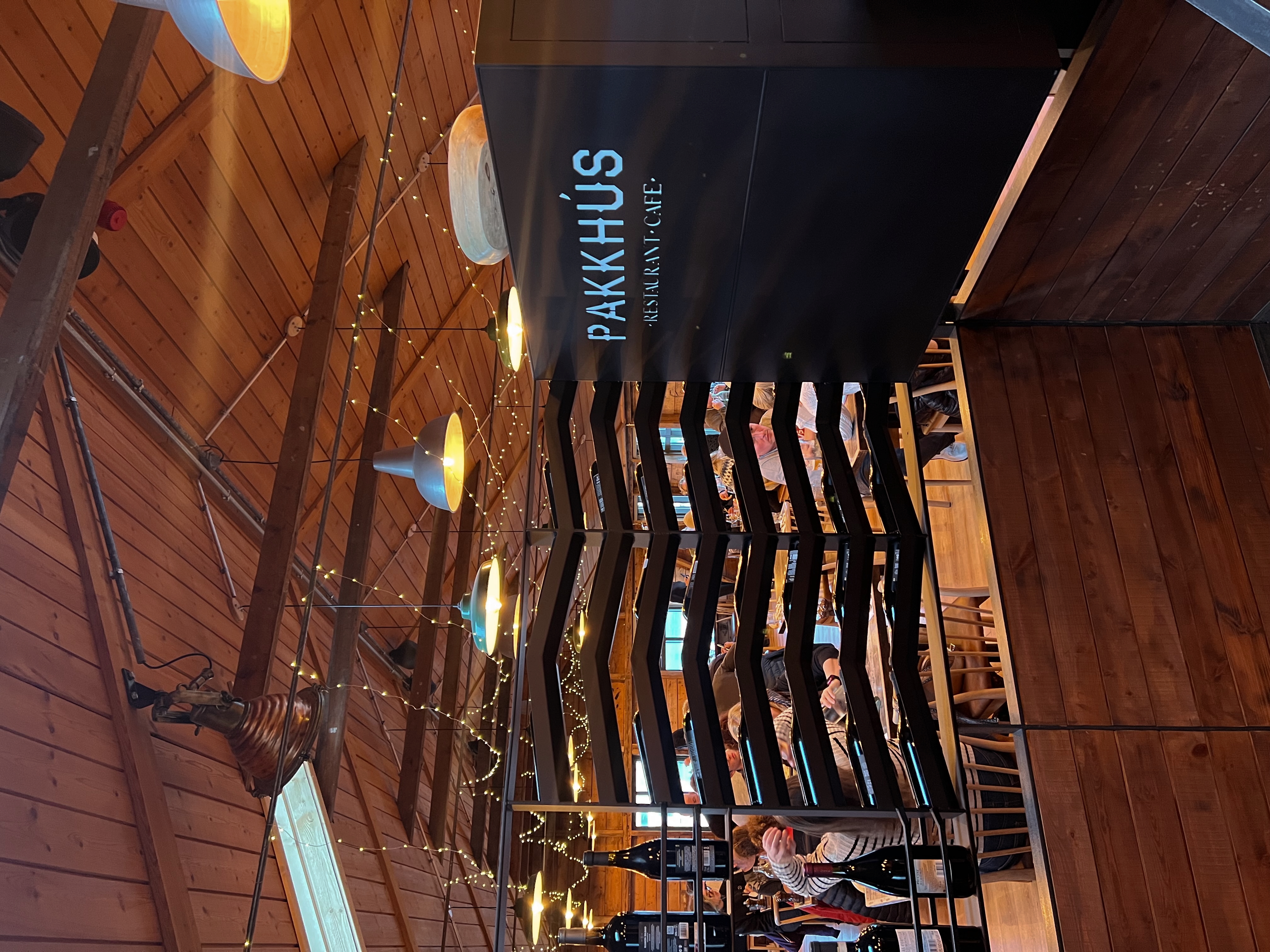 The cozy and traditional interiors of Pakkhús Resturant in Hofn, Iceland