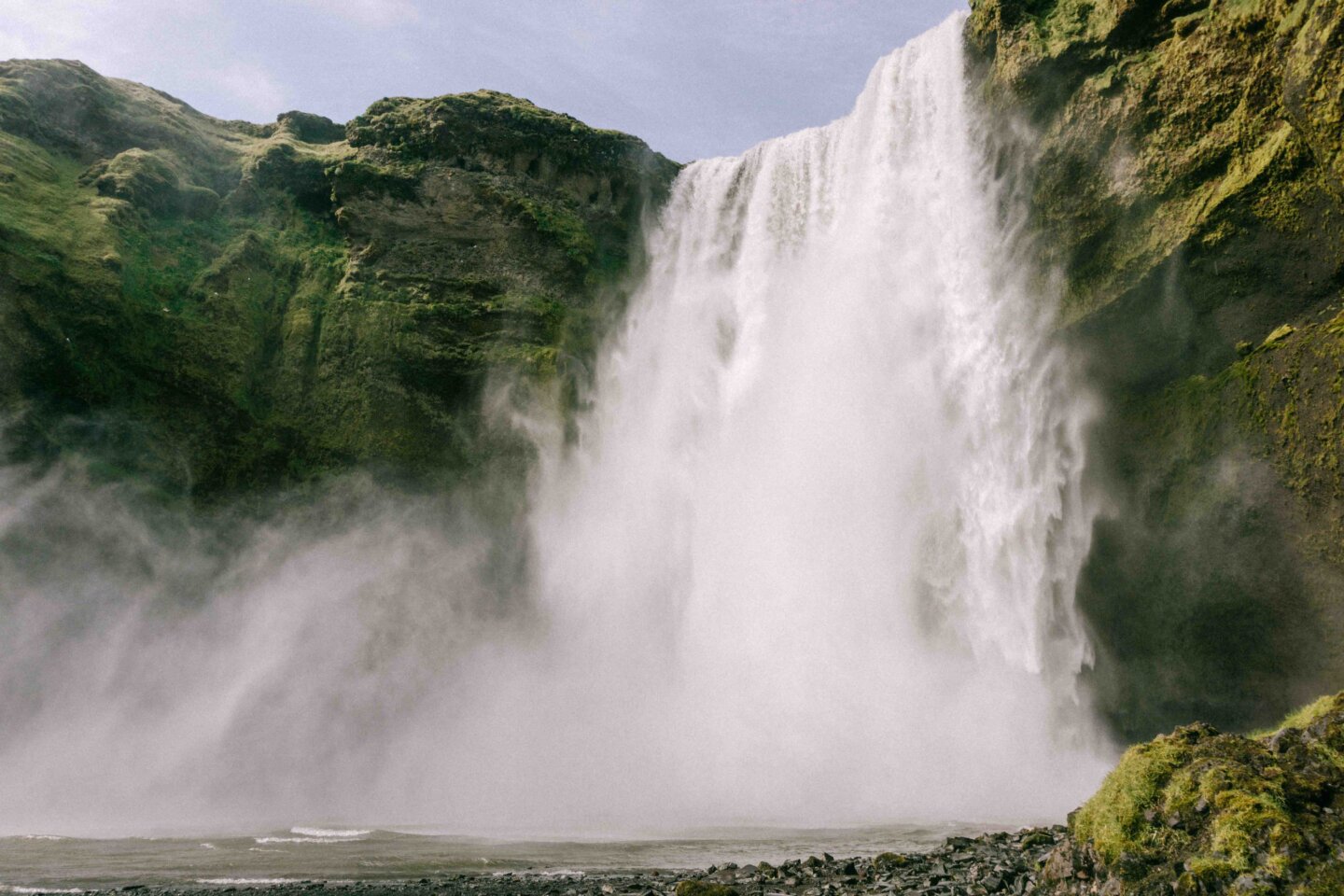 Powerful Skógafoss waterfall seen on a 4-day Iceland itinerary